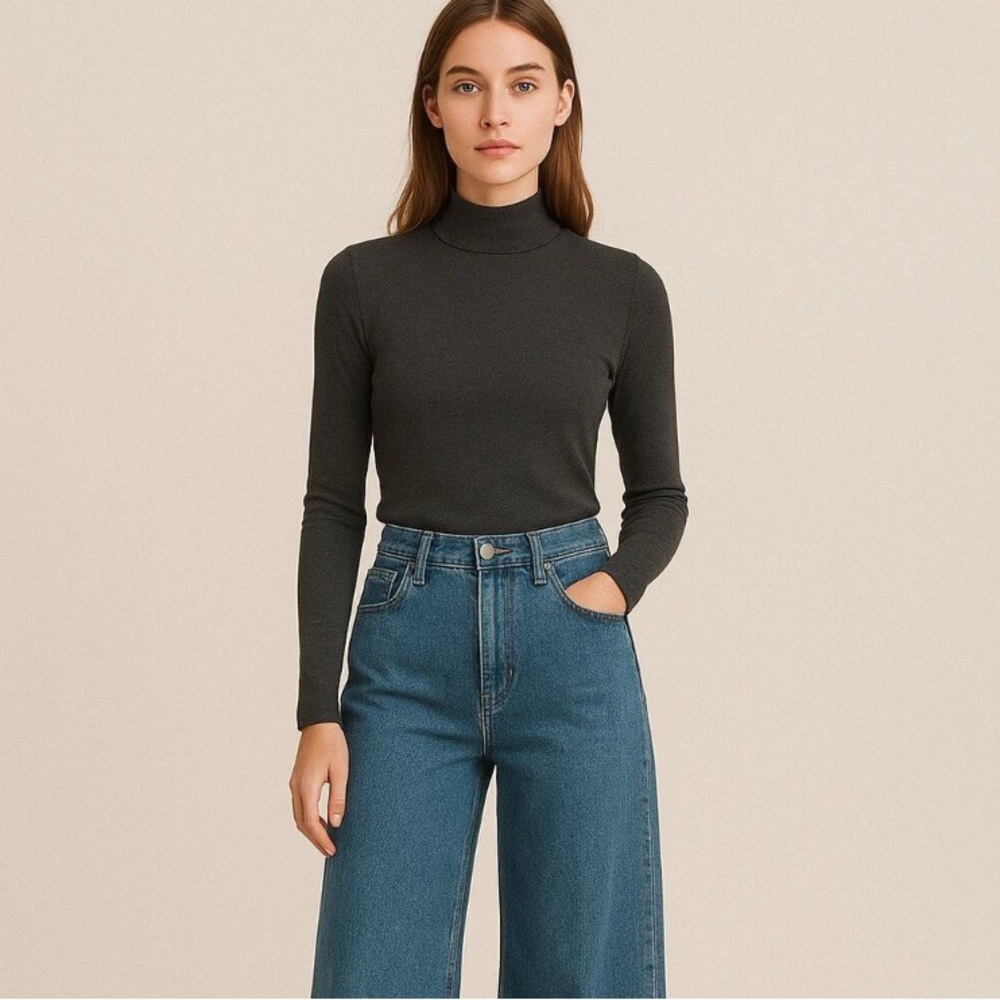 francesca’s knit mock neck turtleneck black